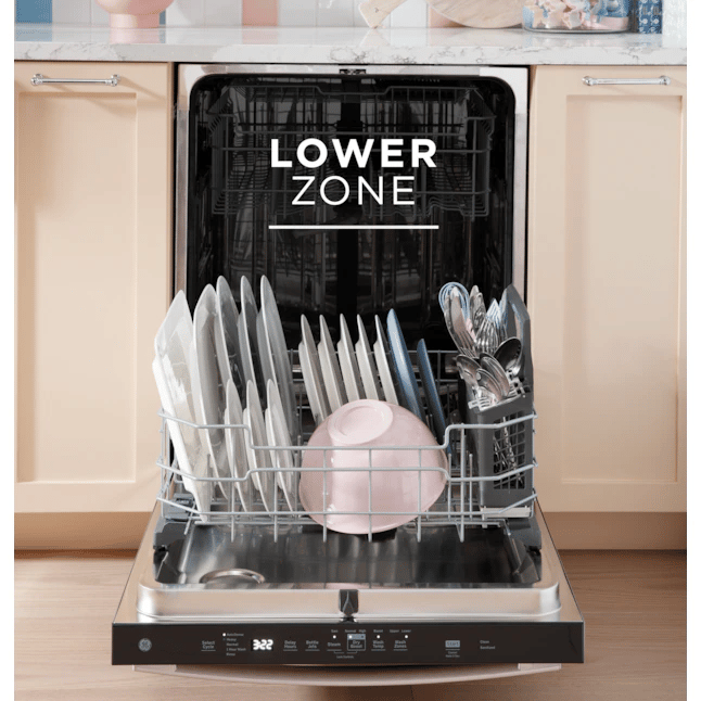 GE® ENERGY STAR® Fingerprint Resistant Top Control with Stainless Steel Interior Dishwasher with Sanitize Cycle - GDT650SYVFS