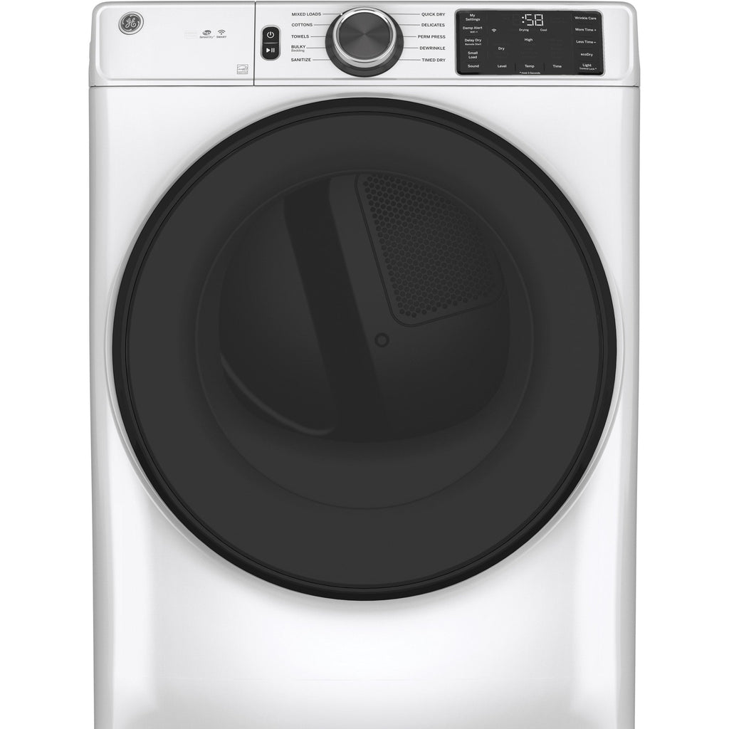 GE® ENERGY STAR® 7.8 cu. ft. Capacity Smart Front Load Gas Dryer with Sanitize Cycle - GFD55GSSNWW
