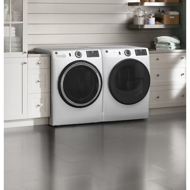 GE® ENERGY STAR® 7.8 cu. ft. Capacity Smart Front Load Gas Dryer with Sanitize Cycle - GFD55GSSNWW