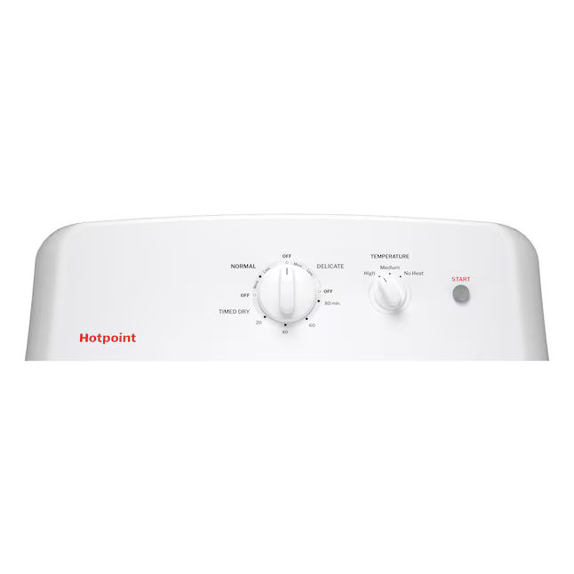 Hotpoint® 6.2 cu. ft. Capacity Electric Dryer with Up To 120 ft. Venting and Shallow Depth - HTX26EASWWW