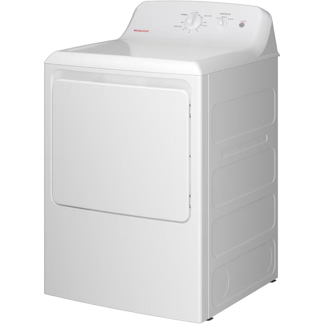 Hotpoint® 6.2 cu. ft. Capacity Electric Dryer with Up To 120 ft. Venting and Shallow Depth - HTX26EASWWW