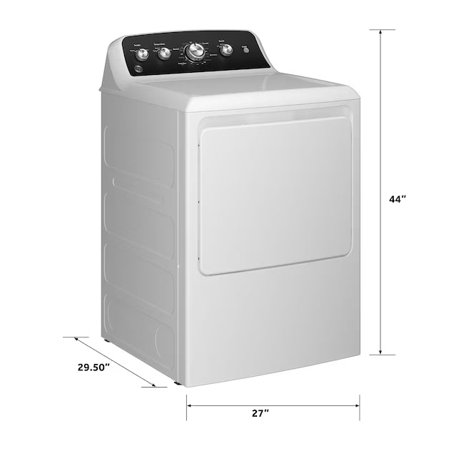 GE® 7.2 cu. ft. Capacity Gas Dryer with Up To 120 ft. Venting and Extended Tumble - GTD48GASWWB