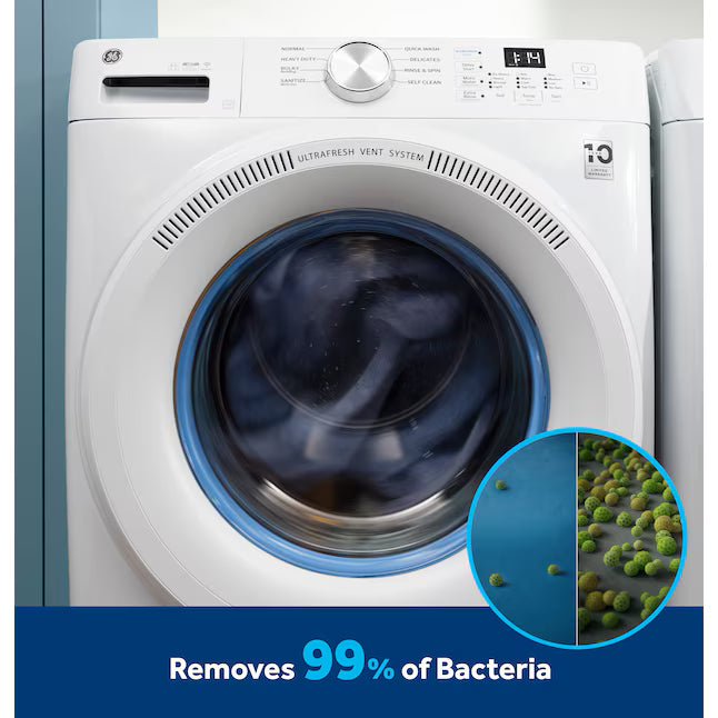 GE® ENERGY STAR 4.8 cu. ft. Capacity Smart Front Load ® Washer with UltraFresh Vent System with OdorBlock™ and Sanitize w/Oxi - GFW550SSNWW