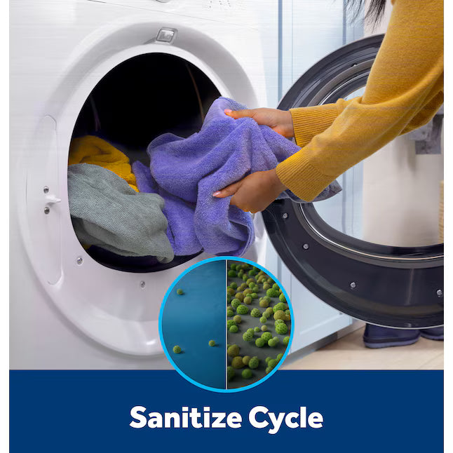 GE® ENERGY STAR® 7.8 cu. ft. Capacity Smart Front Load Electric Dryer with Sanitize Cycle - GFD55ESSNWW