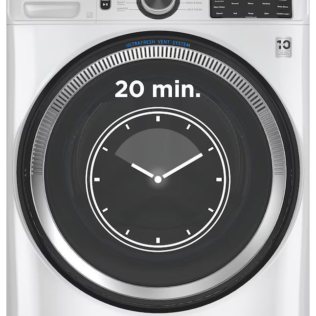 GE® ENERGY STAR 4.8 cu. ft. Capacity Smart Front Load ® Washer with UltraFresh Vent System with OdorBlock™ and Sanitize w/Oxi - GFW550SSNWW