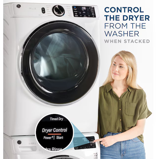 GE® ENERGY STAR® 5.0 cu. ft. Capacity Smart Front Load Steam Washer with SmartDispense™ UltraFresh Vent System with OdorBlock™ and Steam - GFW655SSVWW
