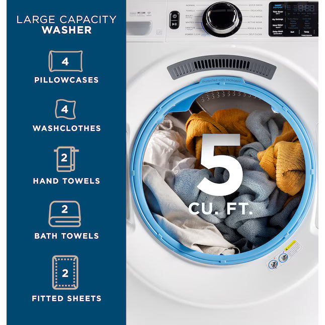 GE® ENERGY STAR 4.8 cu. ft. Capacity Smart Front Load ® Washer with UltraFresh Vent System with OdorBlock™ and Sanitize w/Oxi - GFW550SSNWW