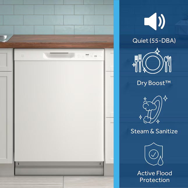GE® ENERGY STAR® Dishwasher with Front Controls - GDF535PGRWW