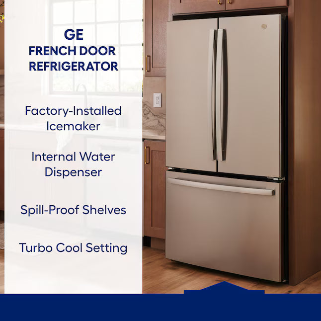 GE ENERGY STAR 27.0 Cu. Ft. Fingerprint Resistant French-Door Refrigerator - GNE27JYMFS