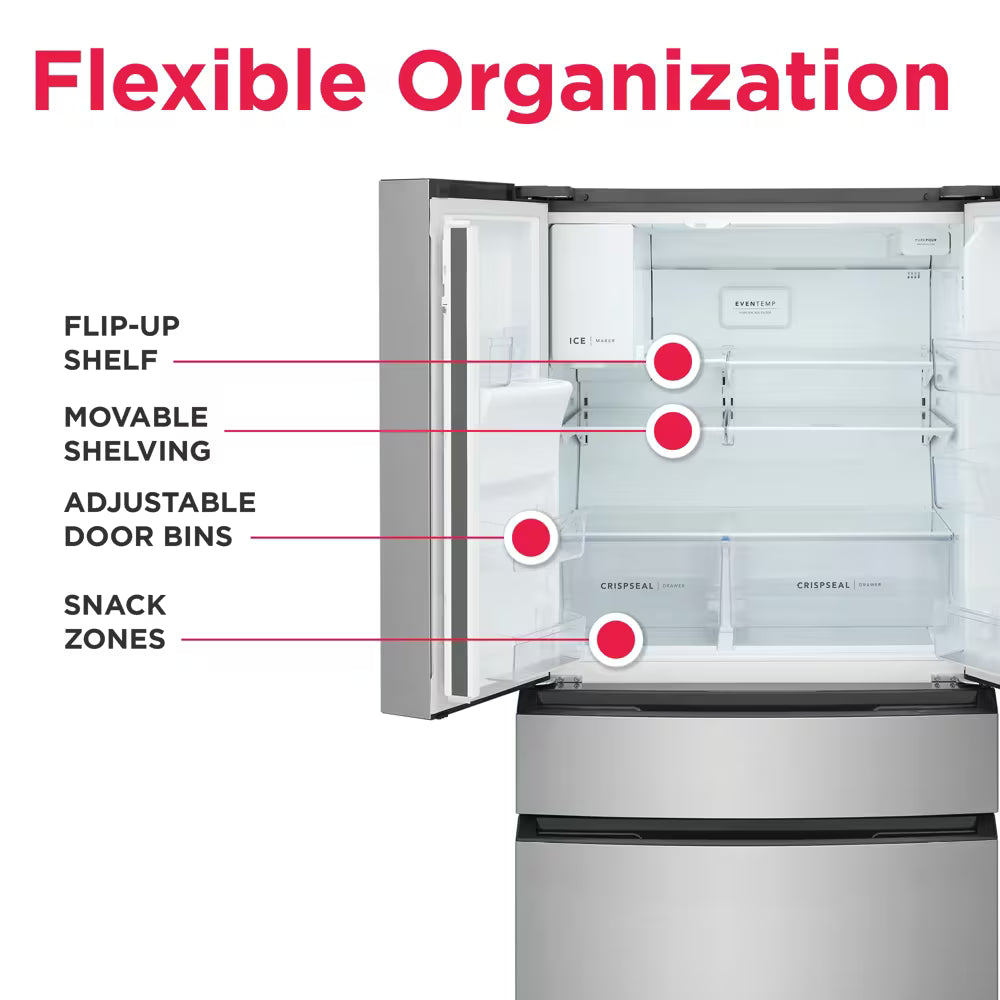 Frigidaire 26 Cu. Ft. Standard-Depth 4-Door French Door Refrigerator – FRMS2733AV