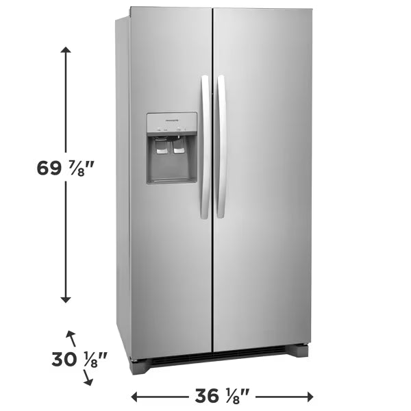 Frigidaire - 22 Cu. Ft. 36" Counter Depth Side by Side Refrigerator - FRSC2333AS