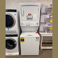 GE Unitized Spacemaker® 3.8 cu. ft. Capacity Washer with Stainless Steel Basket and 5.9 cu. ft. Capacity Gas Dryer - GUD27GSSMWW