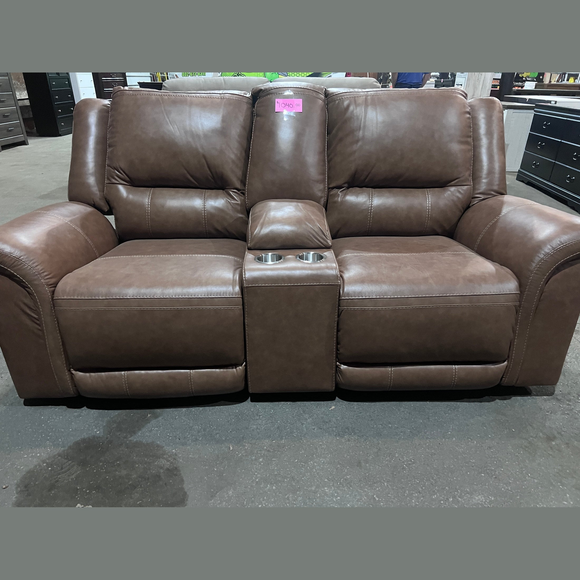 Spear Hill Power Reclining Console Loveseat w/ Adjustable Headrests