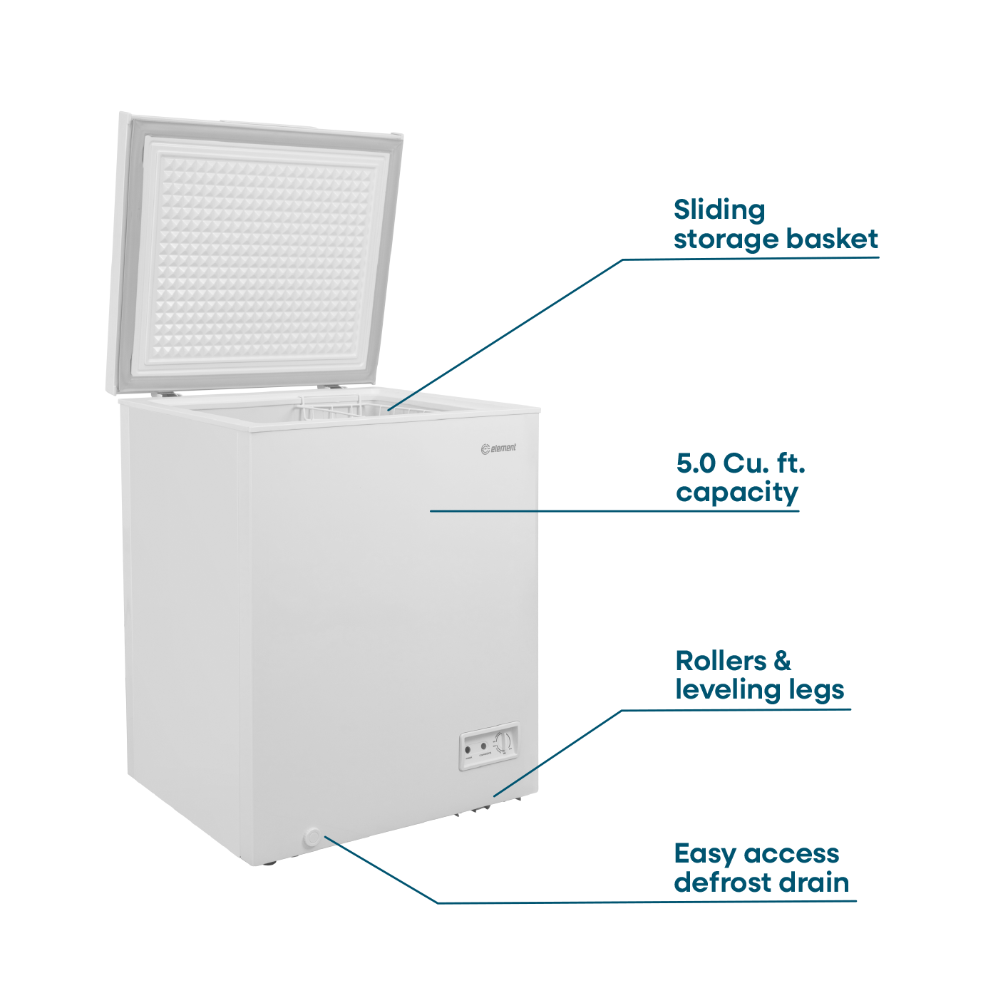 Element 5.0 cu. ft. Chest Freezer (White) - ECF50MD2EW