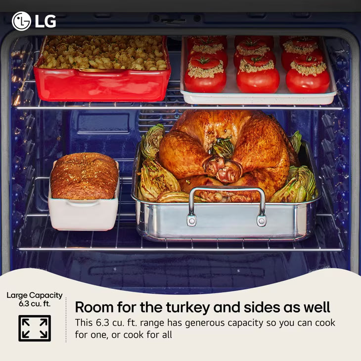 LG 6.3 cu. ft. Smart Wi-Fi Enabled Probake Convection® Gas Range with Air Fry & EasyClean® -  LRGN6325X