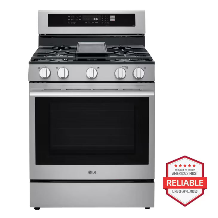 LG 6.3 cu. ft. Smart Wi-Fi Enabled Probake Convection® Gas Range with Air Fry & EasyClean® -  LRGN6325X