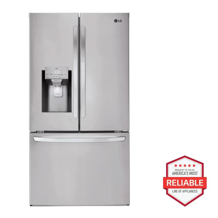 LG - 28 cu. ft. 3 Door French Door, Standard Depth, Ice and Water with Single Ice Maker - LRFS28XBS