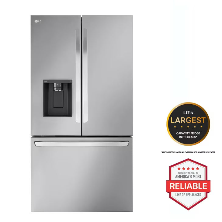 LG - 31 cu. ft. Smart Standard-Depth MAX™ French Door Refrigerator with Dual Ice - LRFXS3106S