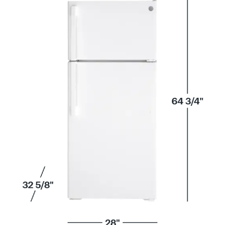GE - ENERGY STAR® 16.6 Cu. Ft. Top-Freezer Refrigerator - GTE17DTNRWW