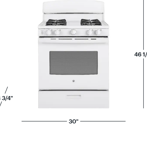 GE - 30" Free-Standing Gas Range - JGBS30DEKWW