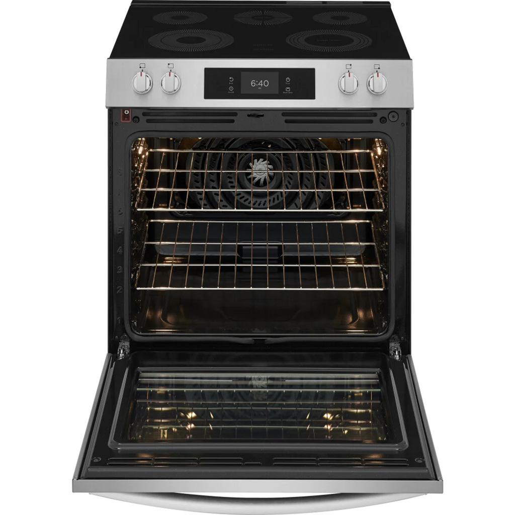 Frigidaire - 30" Electric Range with Stone-Baked Pizza - GCFE3070BF