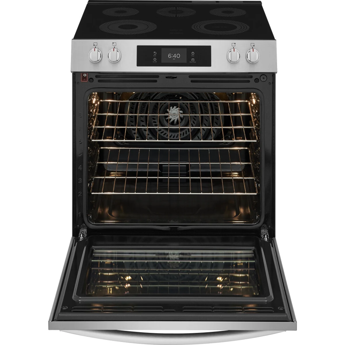 Frigidaire - 30" Electric Range with Stone-Baked Pizza - GCFE3070BF