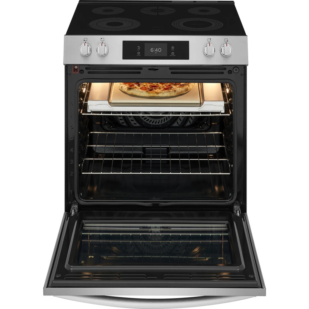 Frigidaire - 30" Electric Range with Stone-Baked Pizza - GCFE3070BF