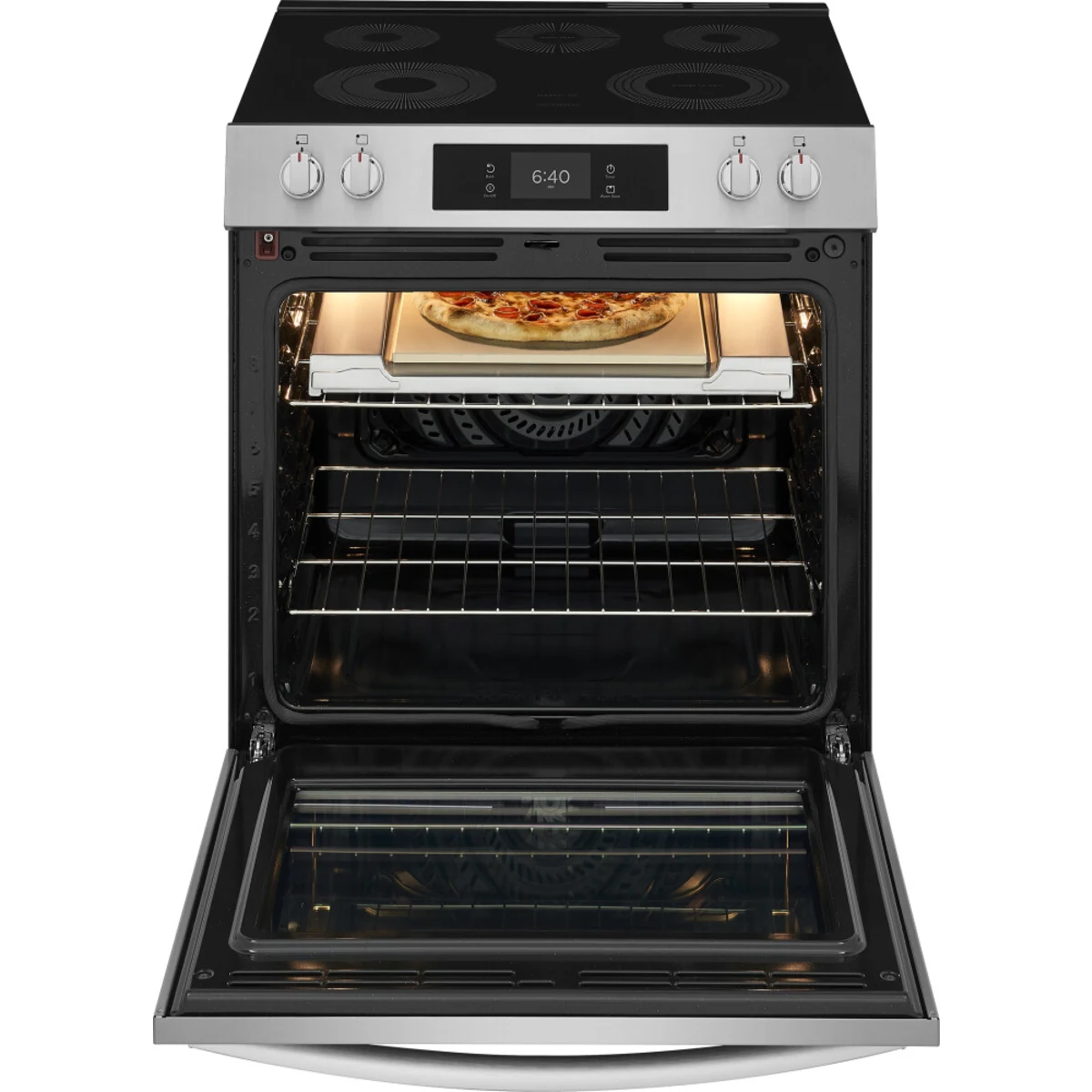 Frigidaire - 30" Electric Range with Stone-Baked Pizza - GCFE3070BF