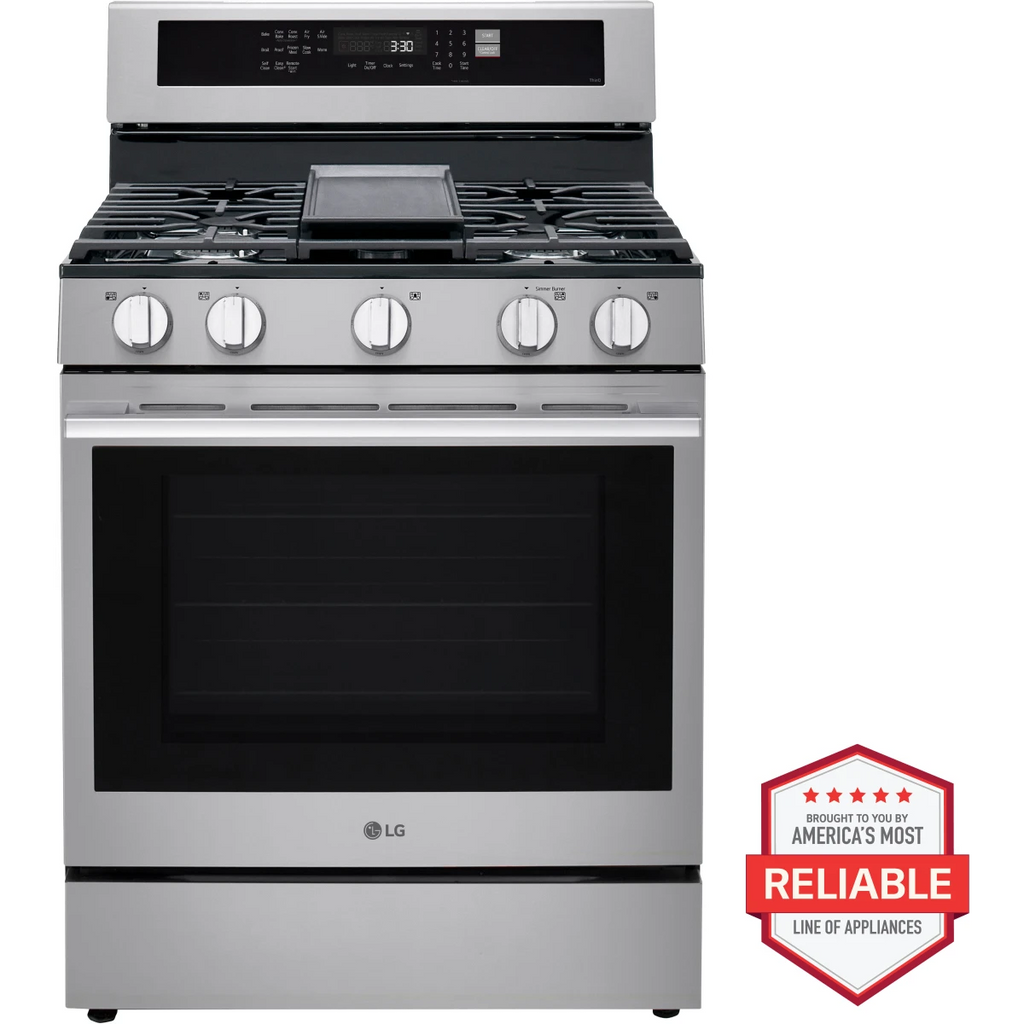 LG 6.3 cu. ft. Smart Wi-Fi Enabled Probake Convection® Gas Range with Air Fry & EasyClean® - LRGN6325X