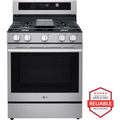 LG 6.3 cu. ft. Smart Wi-Fi Enabled Probake Convection® Gas Range with Air Fry & EasyClean® - LRGN6325X