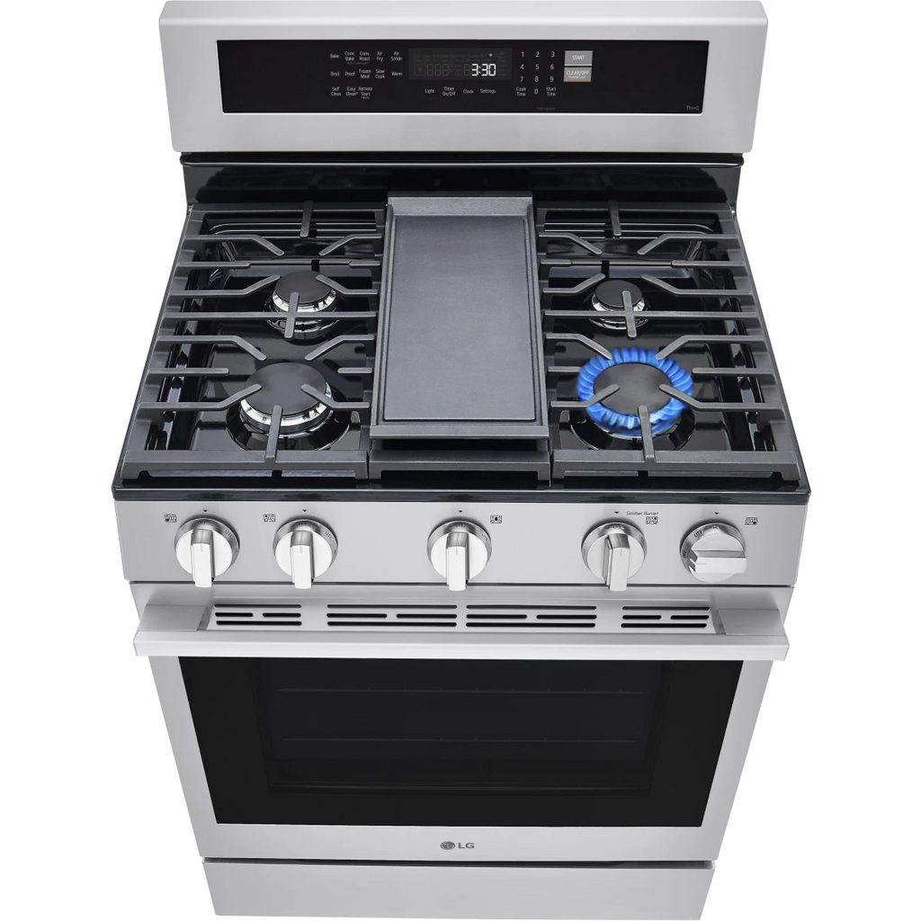 LG 6.3 cu. ft. Smart Wi-Fi Enabled Probake Convection® Gas Range with Air Fry & EasyClean® - LRGN6325X
