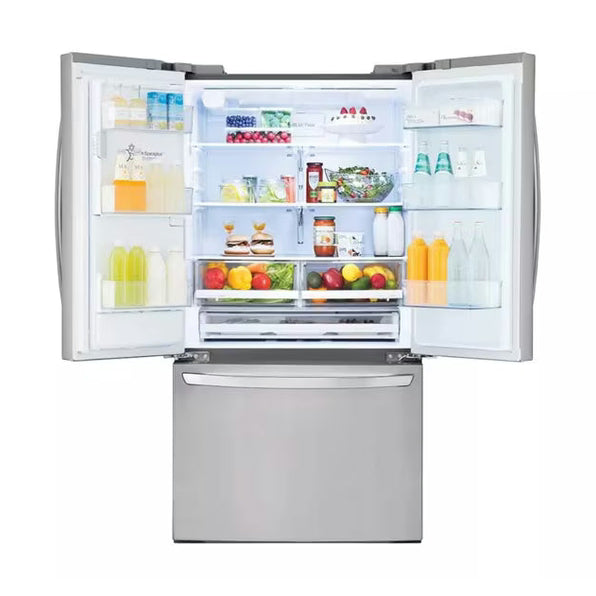 LG - 28 cu. ft. 3 Door French Door, Standard Depth, Ice and Water with Single Ice Maker - LRFS28XBS