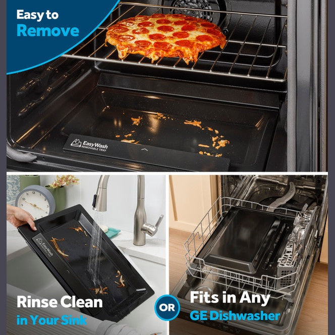 GE® ENERGY STAR® 30" Free-Standing Electric Convection Range with No Preheat Air Fry and EasyWash™ Oven Tray - GRF600AVSS