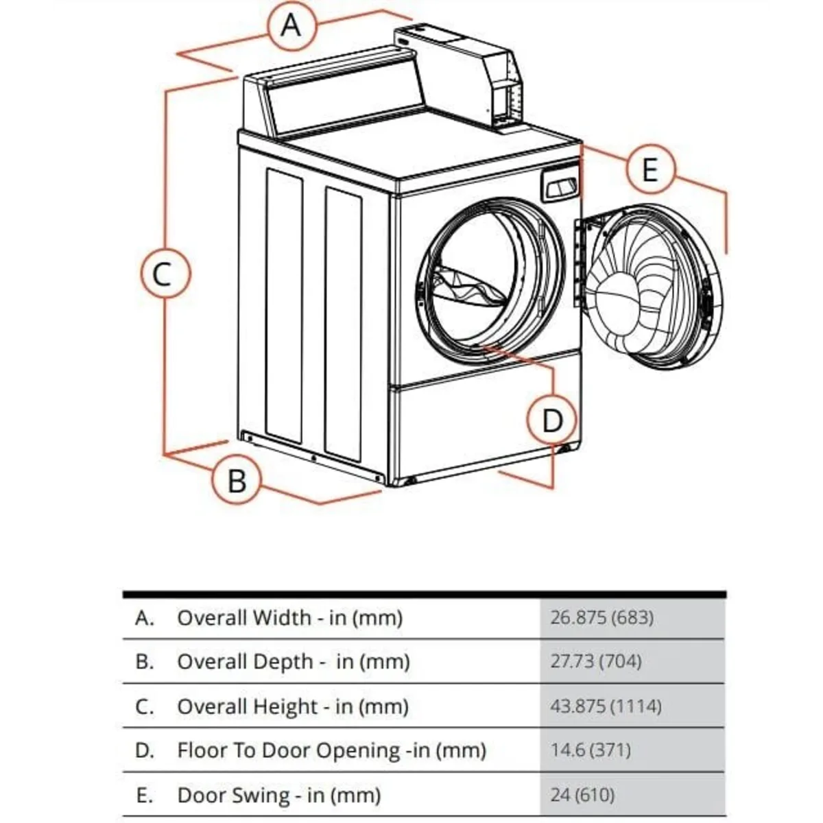 Speed Queen 27 Inch Commercial Front Load Washer with 3.42 Cu. Ft - SFNNYRSP116TW01