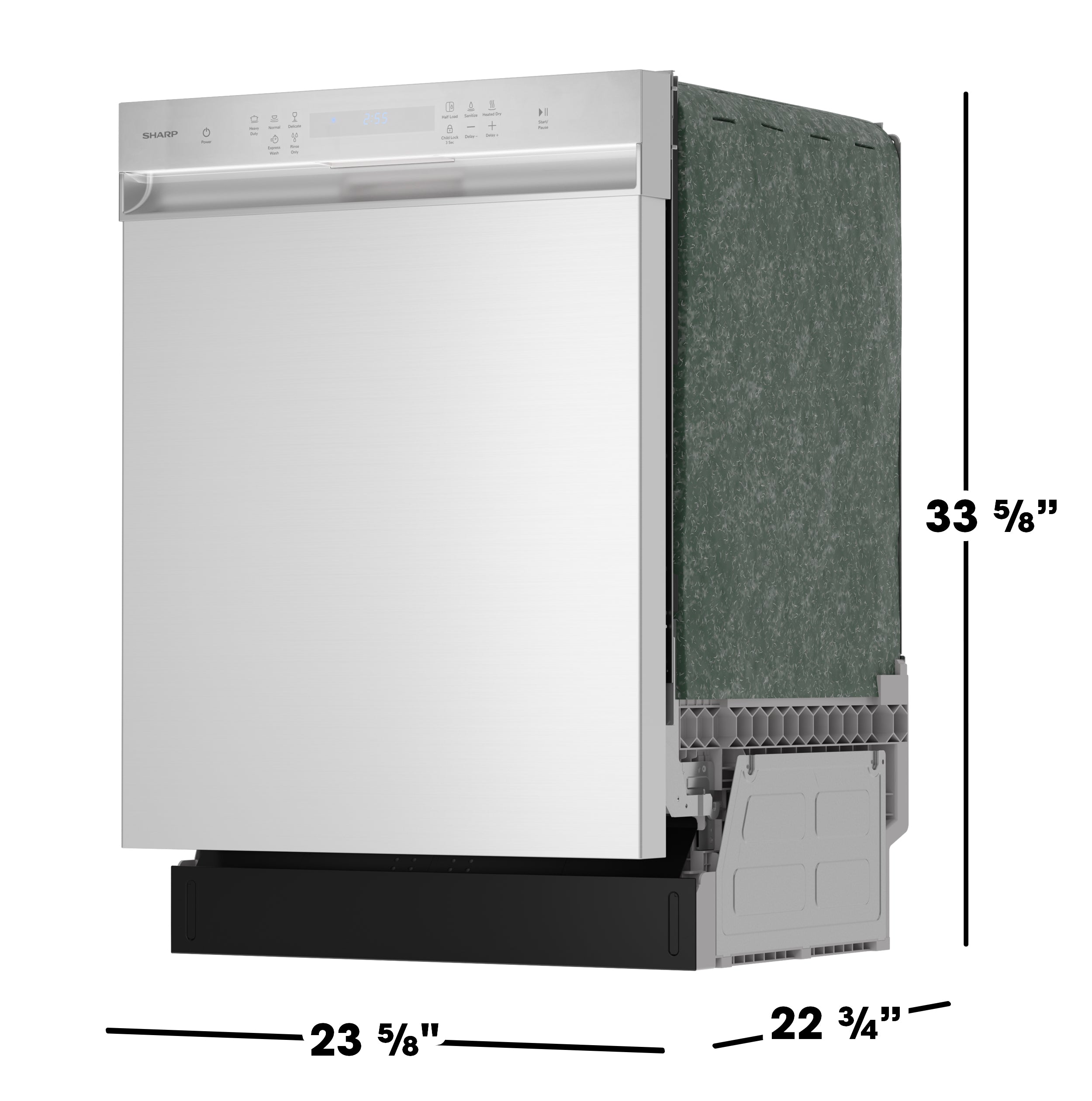 Sharp - 24 in. Slide-In Stainless Steel Hybrid 49 dB Dishwasher - SDW6506JS