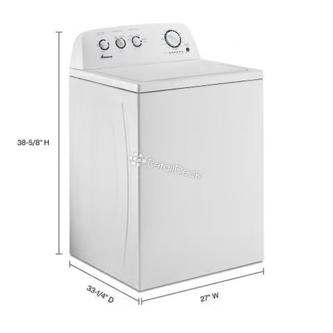 Amana -3.8 cu. ft. Large Capacity Top Load Washer with High-Efficiency Agitator -NTW4519JW3
