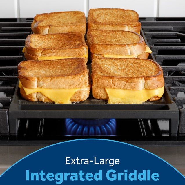 GE® 30" Slide-In Front-Control Convection Gas Range with No Preheat Air Fry and EasyWash™ Oven Tray - GGS600AVFS