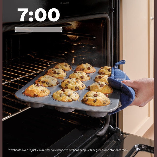 GE® ENERGY STAR® 30" Free-Standing Electric Convection Range with No Preheat Air Fry and EasyWash™ Oven Tray - GRF600AVSS